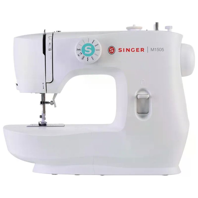 Singer M1505 Macchina da Cucire Elettrica, 6 Punti, Asola in 4 Tempi, Braccio Libero, Bianca