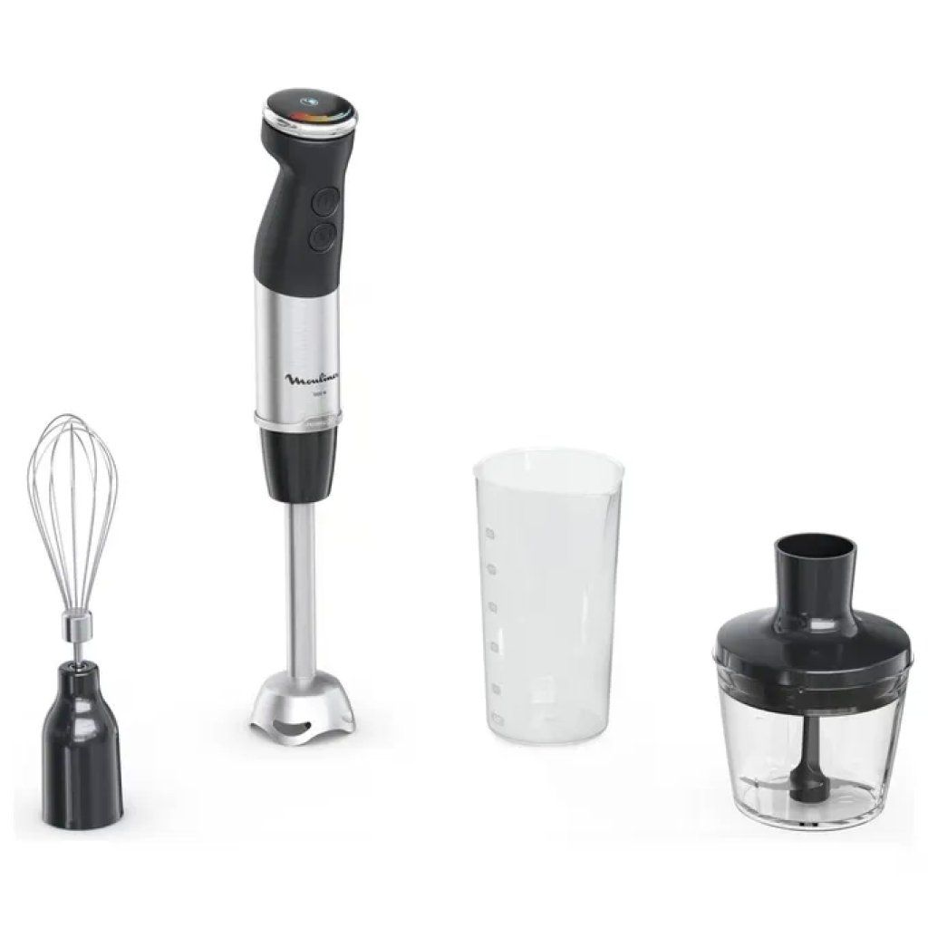 Moulinex Quickchef+ DD673810 Frullatore a Immersione 3 in 1, 1000 W, 20 Velocità, Nero
