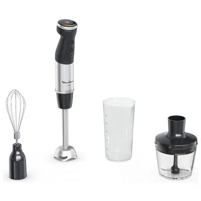 Moulinex Quickchef+ DD673810 Frullatore a Immersione 3 in 1, 1000 W, 20 Velocità, Nero Moulinex Quickchef+ DD673810 Frullatore a Immersione 3 in 1, 1000 W, 20 Velocità, Nero