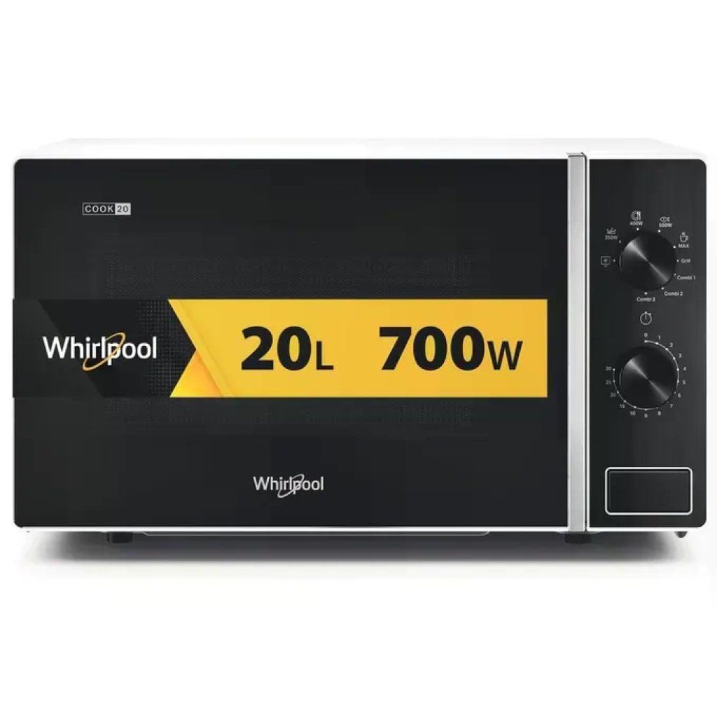 Whirlpool MWP 103 W Cook20 Forno a Microonde con Grill 20 L 700 W Grill al Quarzo 1000 W Controllo Manopola