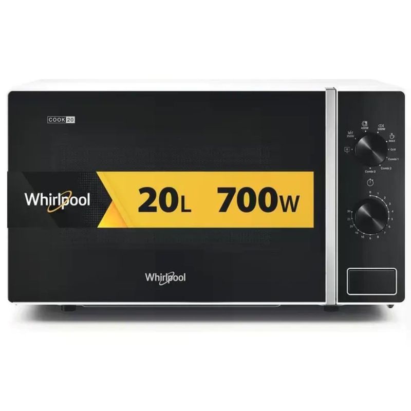 Whirlpool MWP 103 W Cook20 Forno a Microonde con Grill 20 L 700 W Grill al Quarzo 1000 W Controllo Manopola