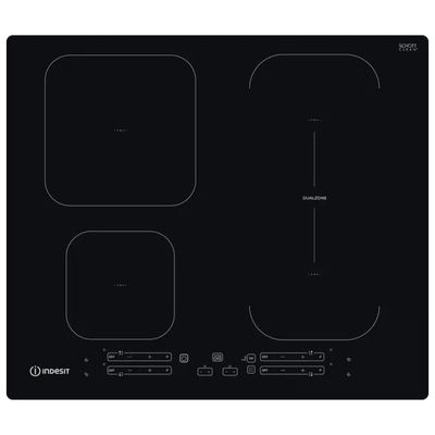Indesit IB65B60NE Piano cottura a induzione 60 cm 4 zone DualZone PushandGo colore Nero Indesit IB65B60NE Piano cottura a induzione 60 cm 4 zone DualZone PushandGo colore Nero