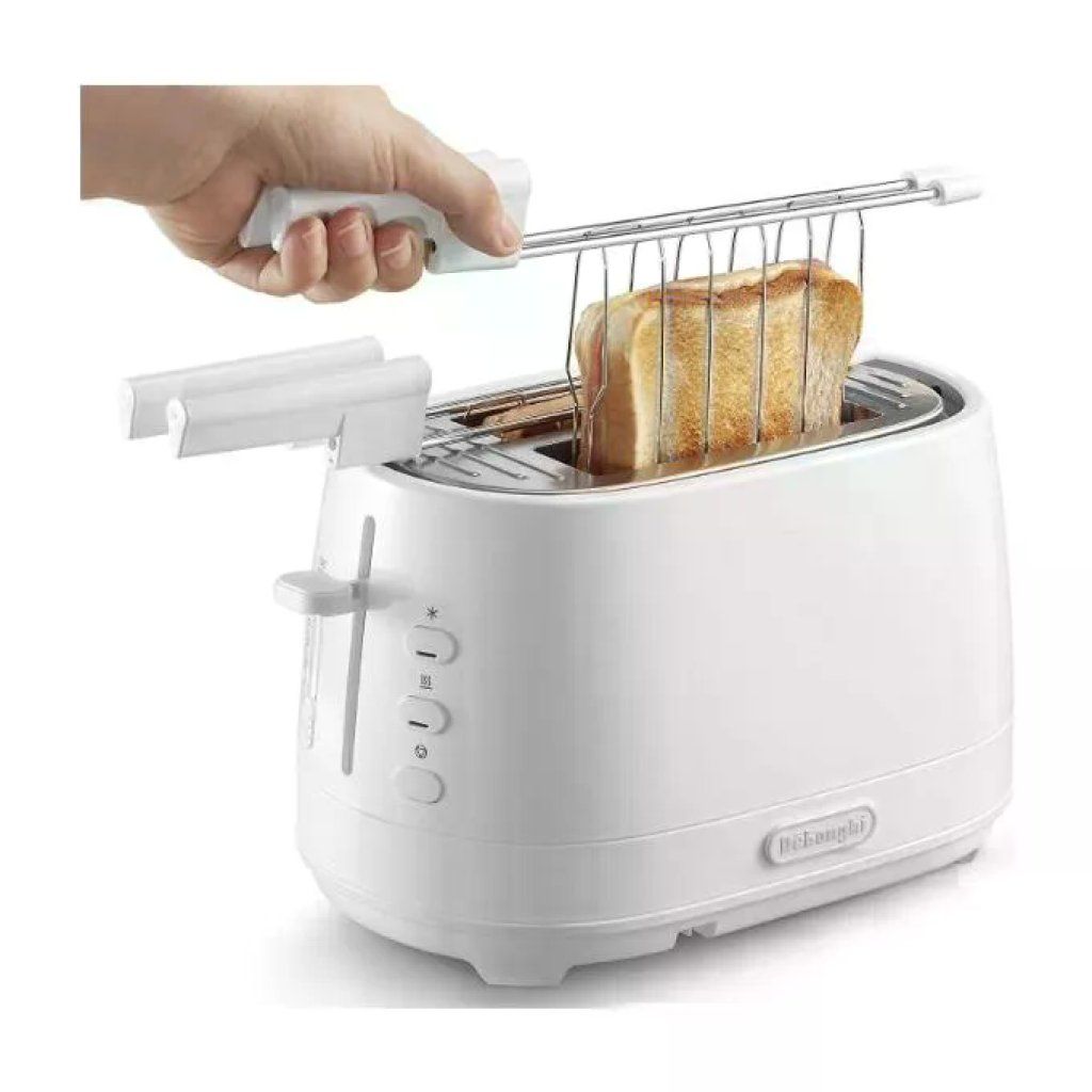 DELONGHI De'Longhi CTLAP2203.W Tostapane con Pinze 2 Fette 550 W Scongelamento e Riscaldamento colore Bianco