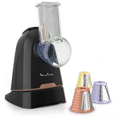 Moulinex DK8638E0 Fresh Express Twist Grattugia Elettrica Tagliaverdure 3 Funzioni 150W colore Nero