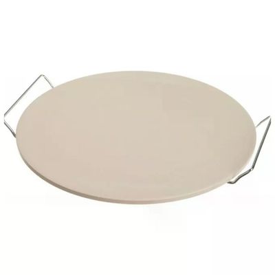 KAUFGUT Pietra Cuocipizza in Ceramica 33 cm con Supporto Cromato KAUFGUT
