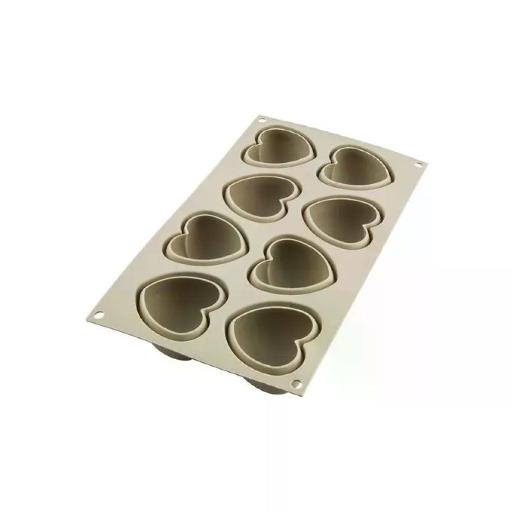 Silikomart Stampo in Silicone a Cuore, 8 Cavità