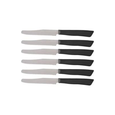 Coltellerie Bonomi Set di 6 Coltelli da Tavola con Manico Nero Coltellerie Bonomi Set di 6 Coltelli da Tavola con Manico Nero