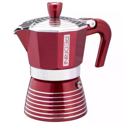 Pedrini Infinity 02CF116 – Caffettiera Moka Rossa, 6 Tazze