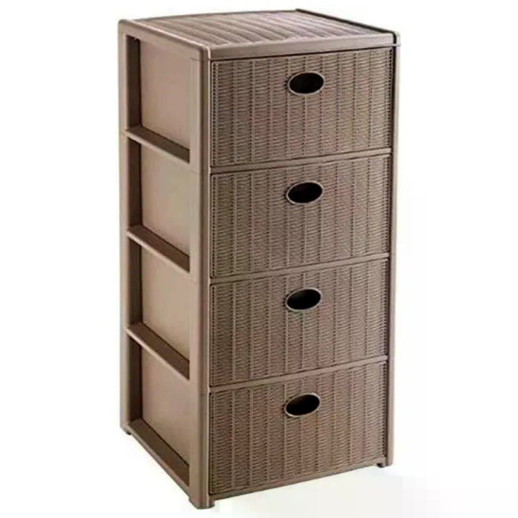 Stefanplast Elegance Cassettiera 4 Cassetti Tortora 40x40x80 cm