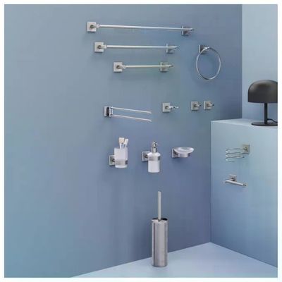 GEDY Fuji FJ70 38 Porta Asciugamani ad Anello da Parete, Acciaio Inox Spazzolato