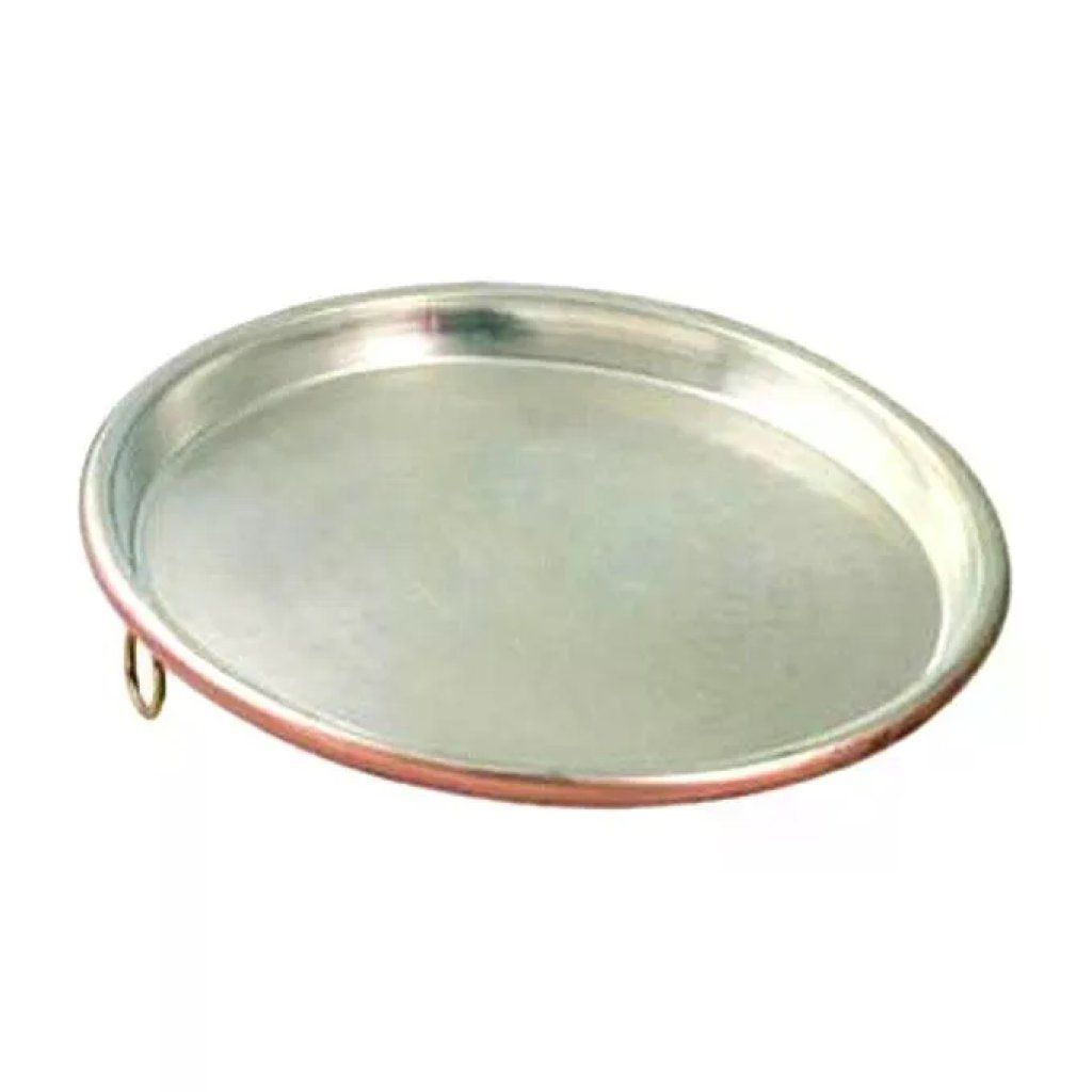 CU ARTIGIANA Teglia in Rame Stagnato 40 cm, Spessore 3 mm