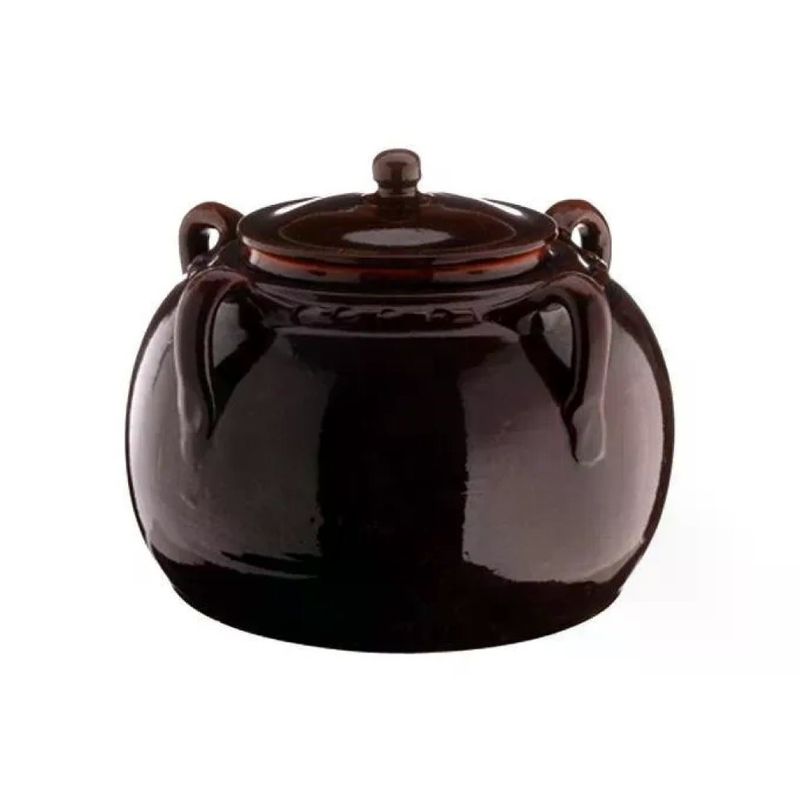 Coli Fagioliera in Terracotta con Rivestimento Ceramico, 30 cm, con Coperchio