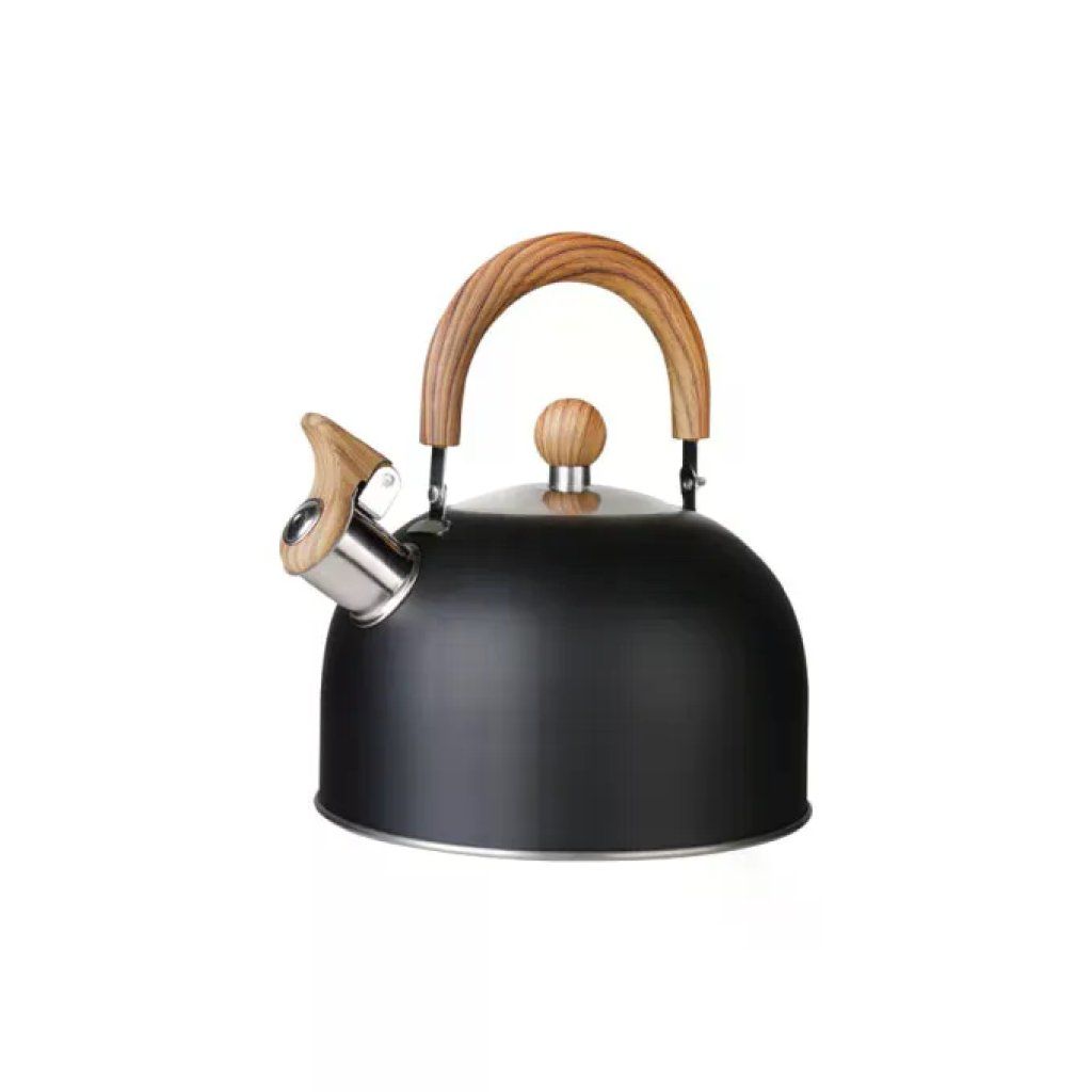 Kaufgut 013762 Bollitore Nero 2,5 L con Manico Effetto Legno Kaufgut 013762 Bollitore Nero 2,5 L con Manico Effetto Legno