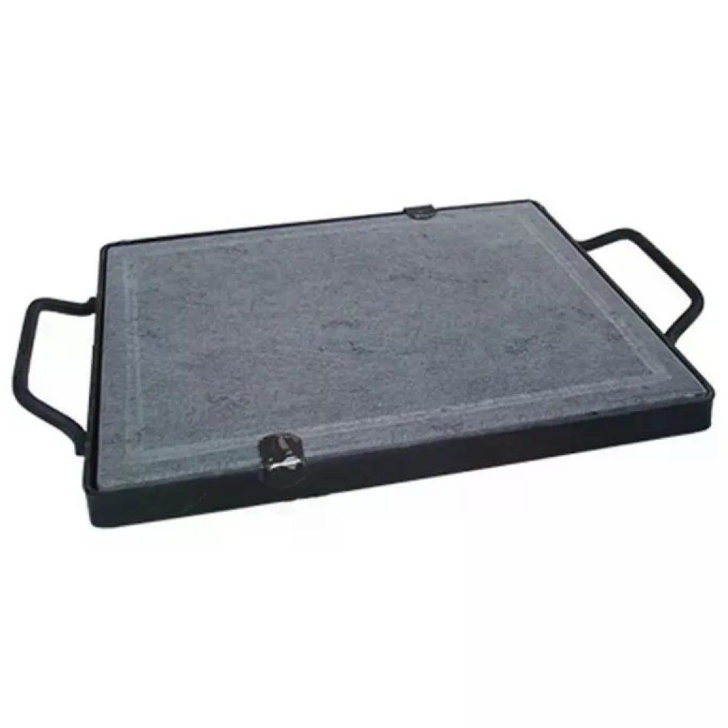 YEPPON Pietra di Cottura in Pietra Lavica 30x40 cm con Telaio in Acciaio