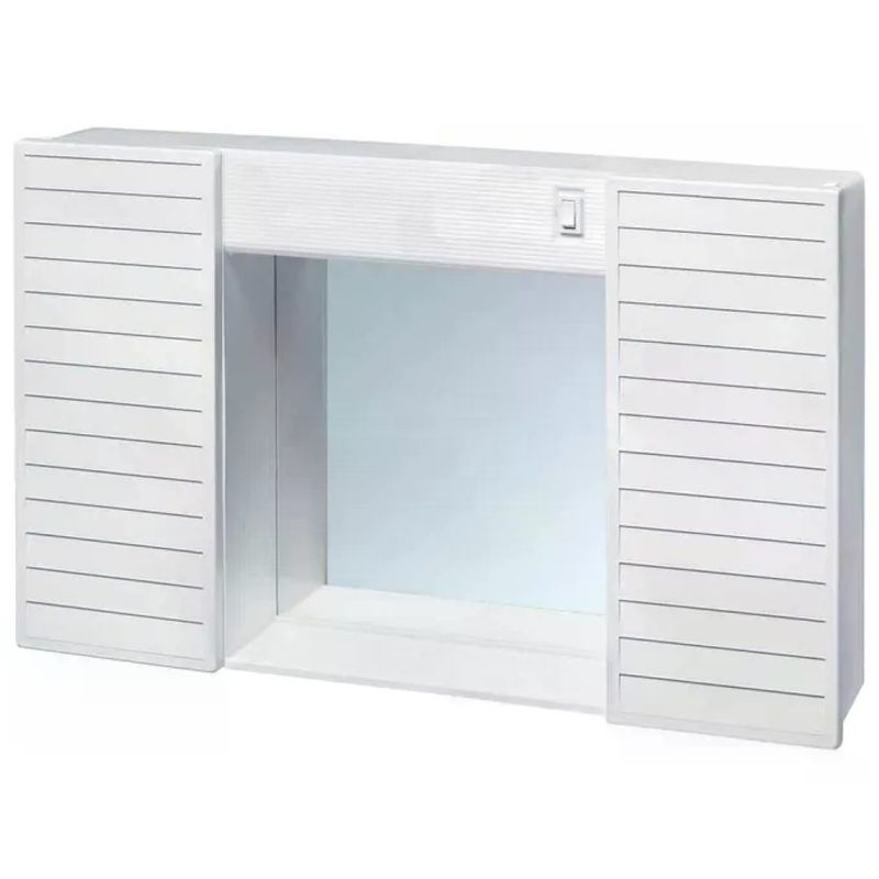 Maryplast Simpaty Mobiletto da Bagno con Specchio e Luce, Bianco, 58 × 37 × 12 cm