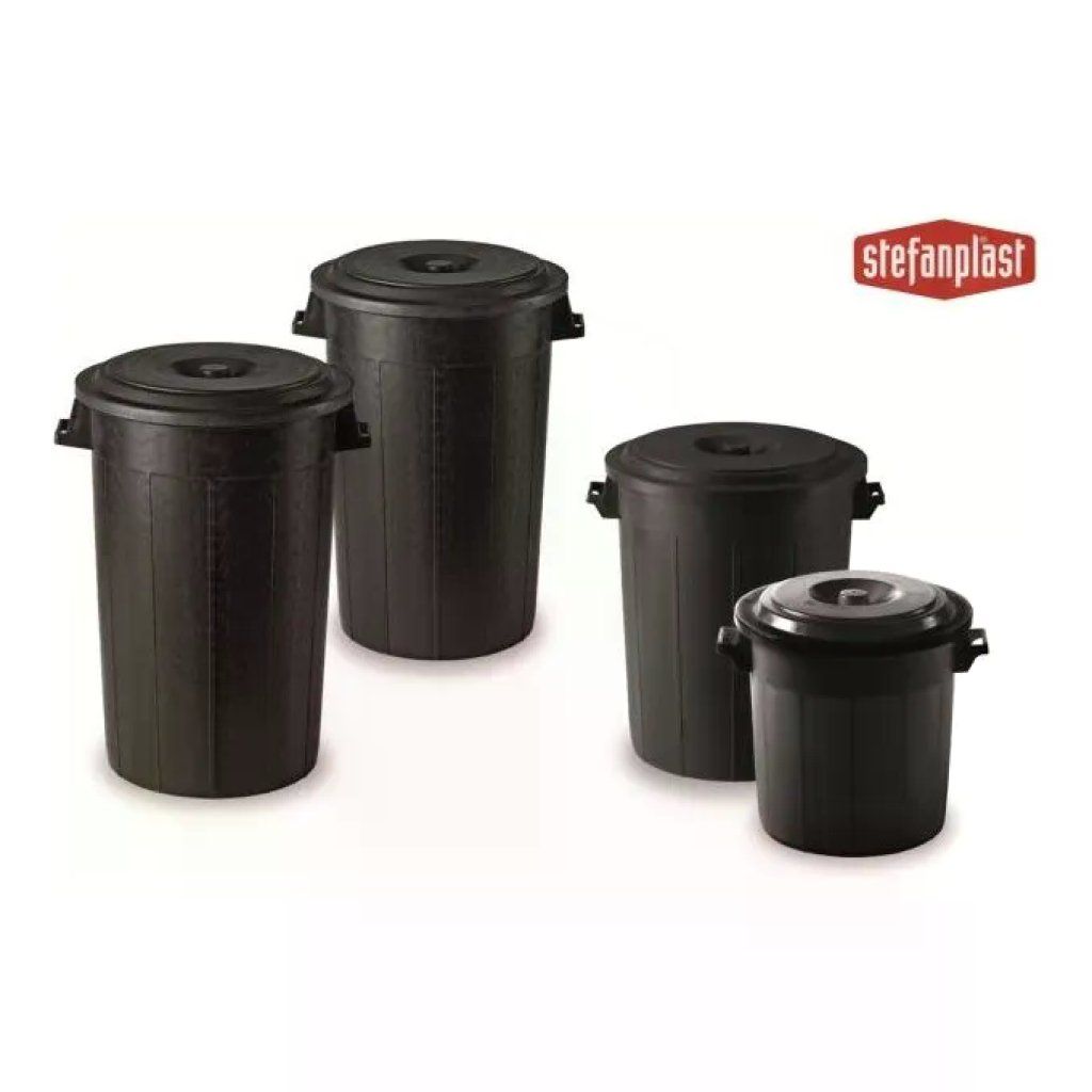 Stefanplast Bidone Portarifiuti Nero 50 L