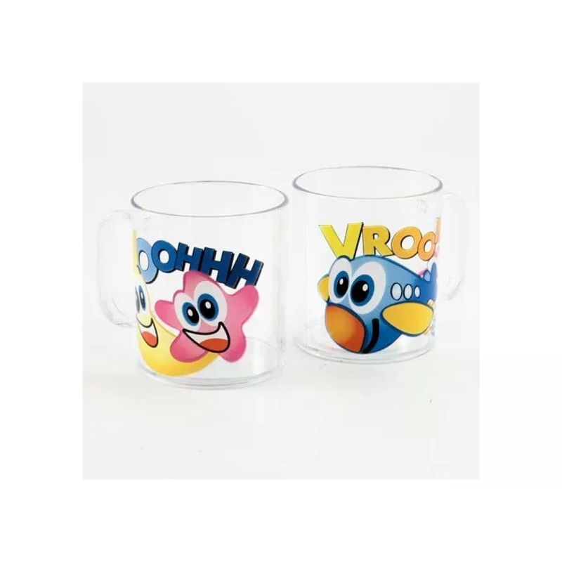 Cosmoplast Boccale Mini per Bambini con Manico, 250 ml, Decori Assortiti