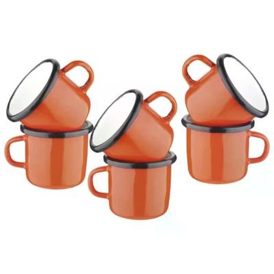 Kaufgut Tazzina da Caffè in Acciaio Smaltato Rossa, 80 ml