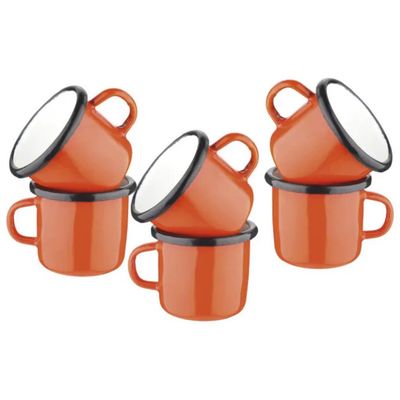 Kaufgut Tazzina da Caffè Vintage in Acciaio Smaltato, 80 ml, Rossa
