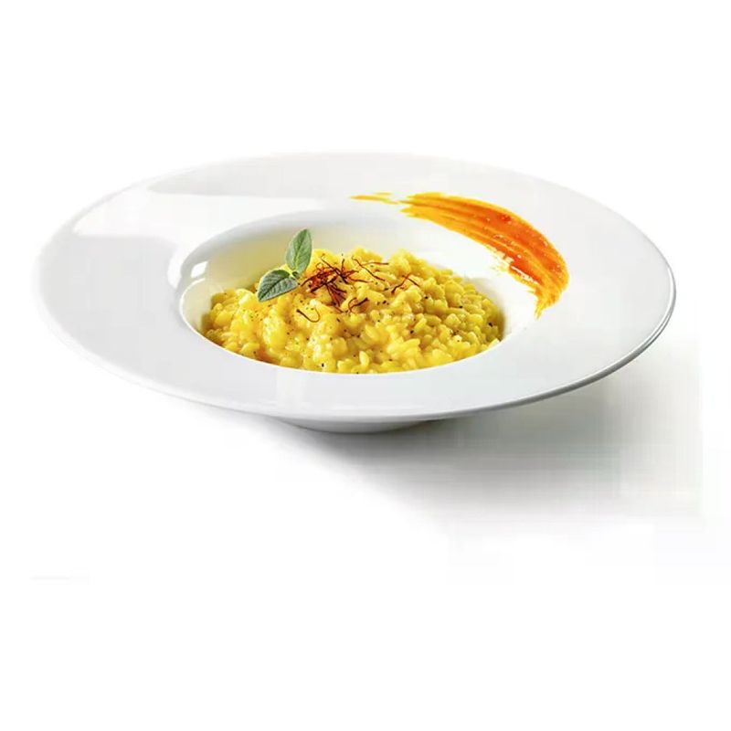 Bormioli Rocco Grangusto – Piatto fondo da risotto in vetro opale, 27 cm, bianco