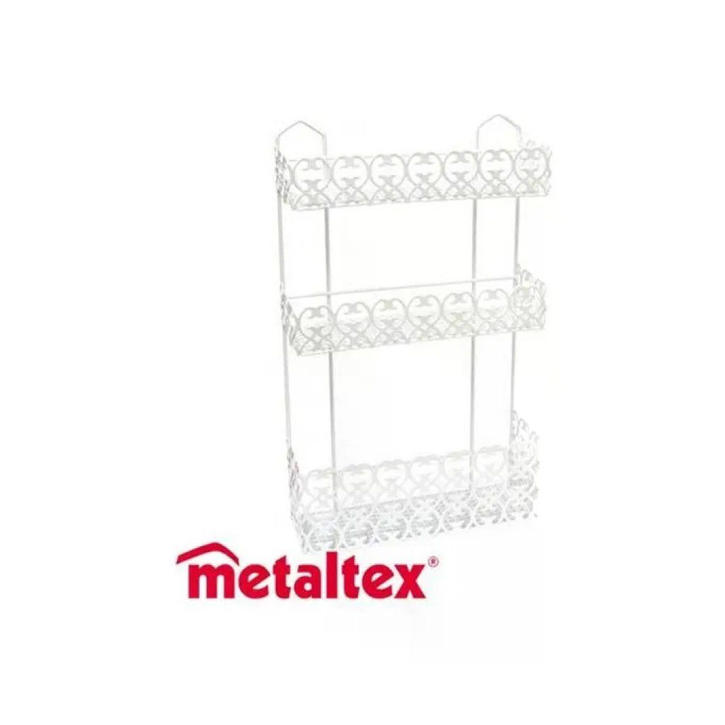 Metaltex Florenz portacosmetici da bagno a 3 ripiani, bianco, 30 × 10 × 50 cm