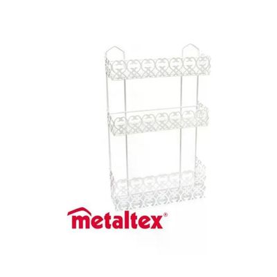Metaltex Florenz portacosmetici da bagno a 3 ripiani, bianco, 30 × 10 × 50 cm