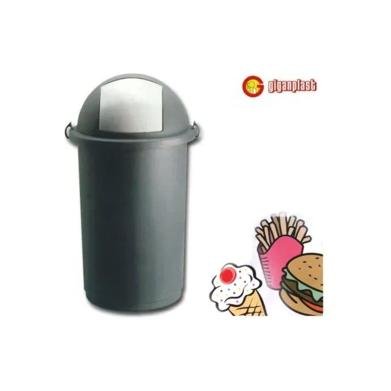 Giganplast Push Portabox 50 L con Coperchio Basculante Grigio
