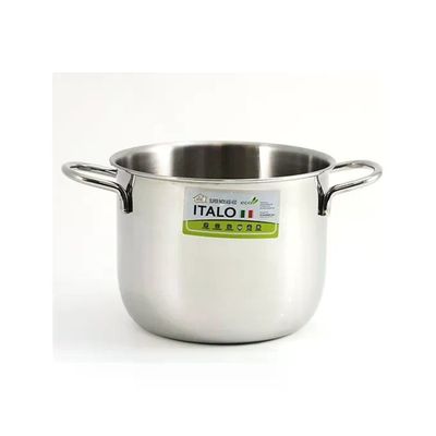 3C CASA Pentola a induzione Italo in acciaio inox, 14 cm, con 2 manici