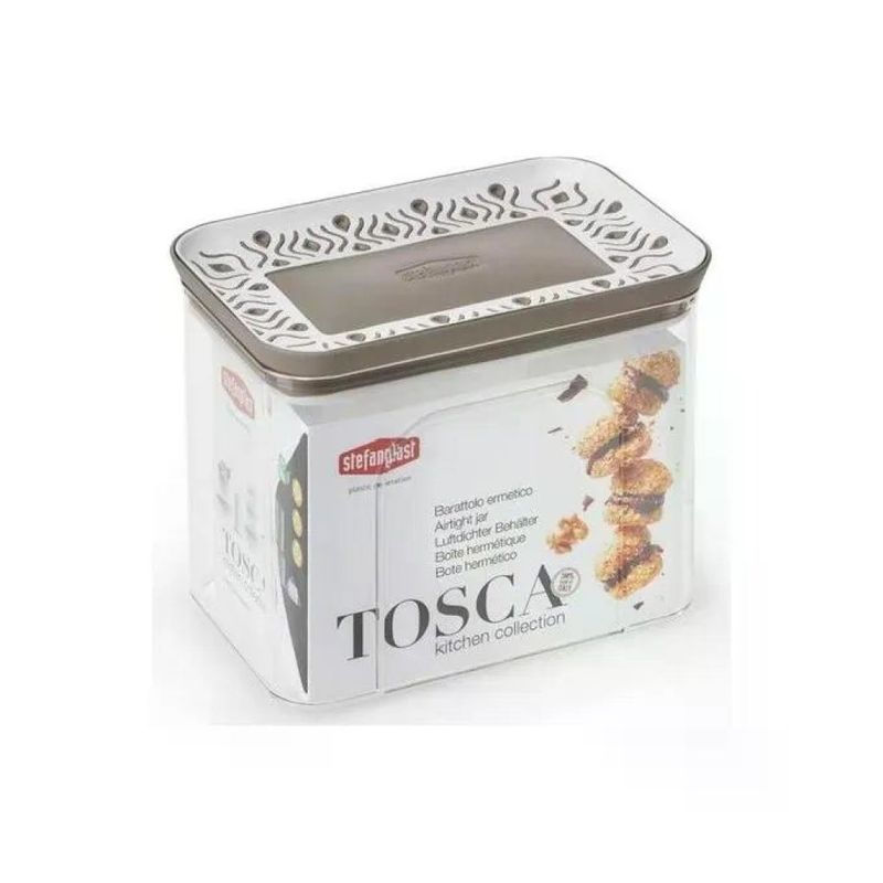 Stefanplast Tosca Palace Barattolo Ermetico per Alimenti 1,2 L Tortora