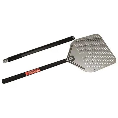 Sandrigarden pala forata da forno per pizza e pane, 35 × 37 cm con manico lungo Sandrigarden pala forata da forno per pizza e pane, 35 × 37 cm con manico lungo