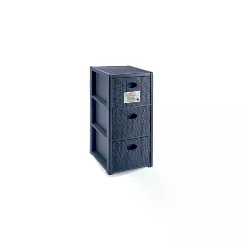Stefanplast Elegance Slim cassettiera a 3 cassetti con ruote, blu navy
