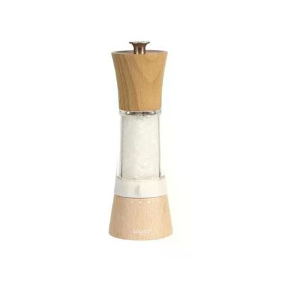 Bisetti Macinasale in Legno e Acrilico Marrone Chiaro, 18 cm
