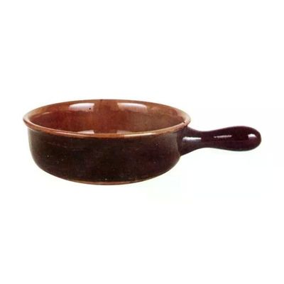 Vulcania Tegame in terracotta smaltata con manico, 16 cm