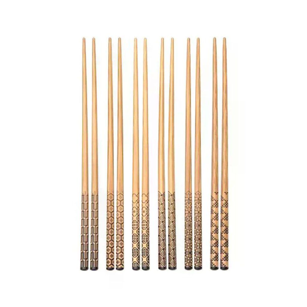 Tescoma Nikko – Set 6 paia di bacchette sushi in bambù, 23 cm, con supporti