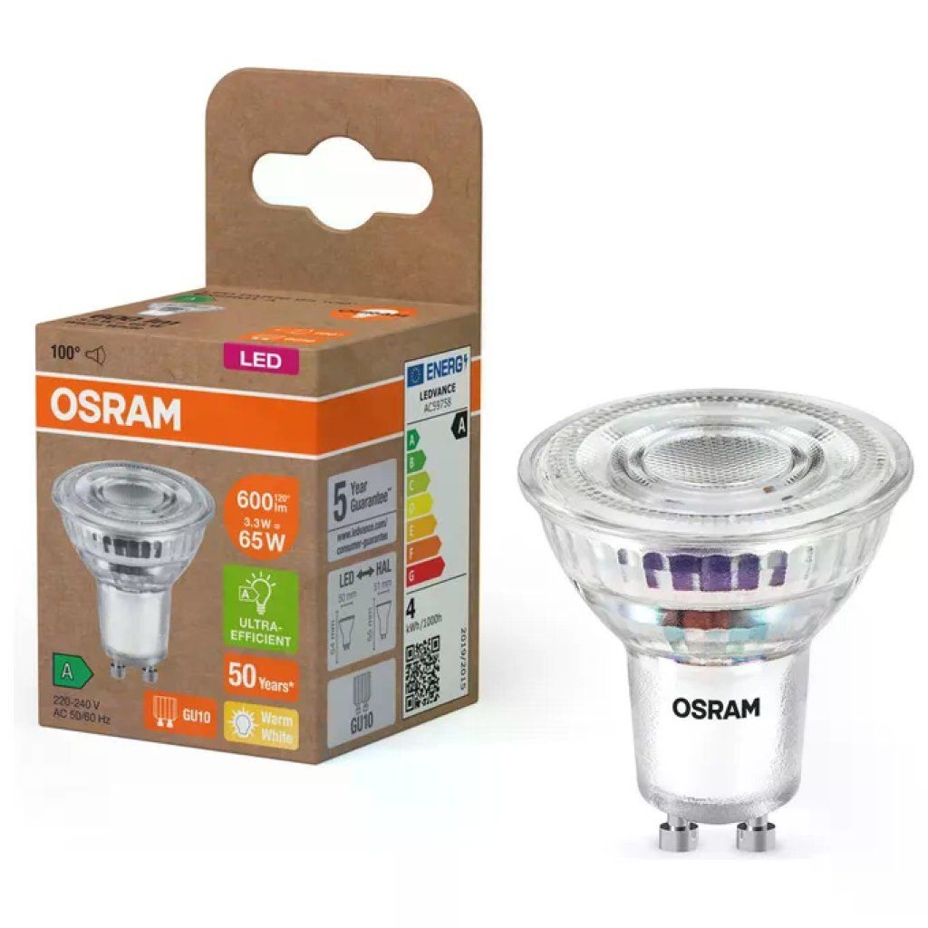 OSRAM Lampadina LED GU10 3,1 W, 4000 K, 350 lm