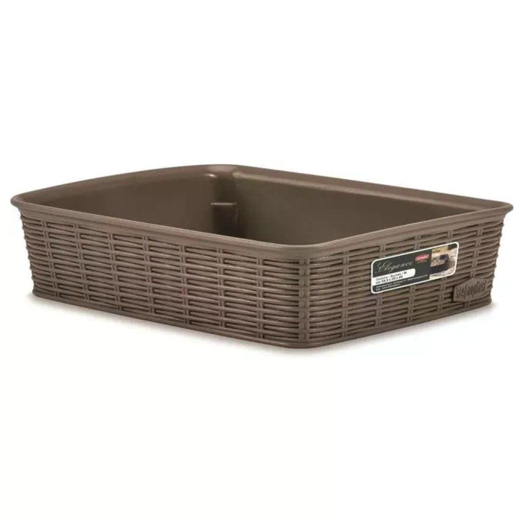 Stefanplast Elegance M – Scatola portaoggetti tortora 25 × 19 × 6 cm