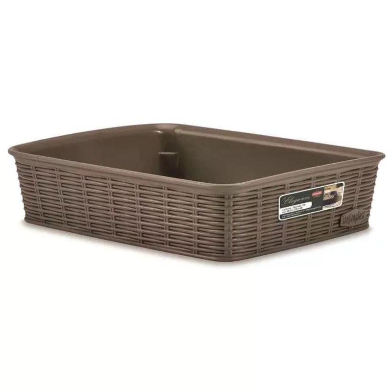 Stefanplast Elegance M – Scatola portaoggetti tortora 25 × 19 × 6 cm