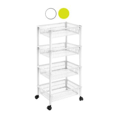 Tontarelli Mito Carrello Portacestini a 4 Ripiani Lime Tontarelli Mito Carrello Portacestini a 4 Ripiani Lime