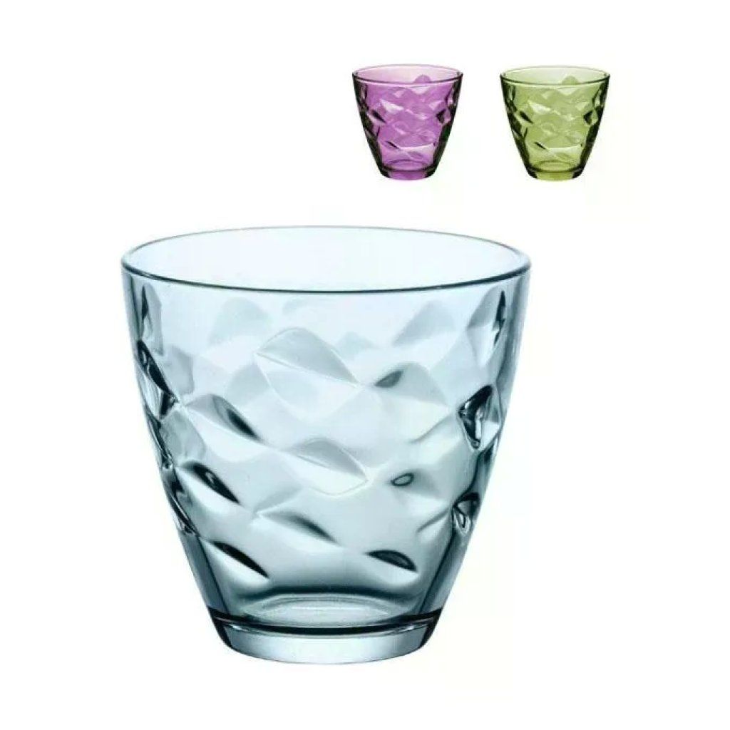 Bormioli Rocco Flora – Set 6 bicchieri acqua azzurri, 26 cl