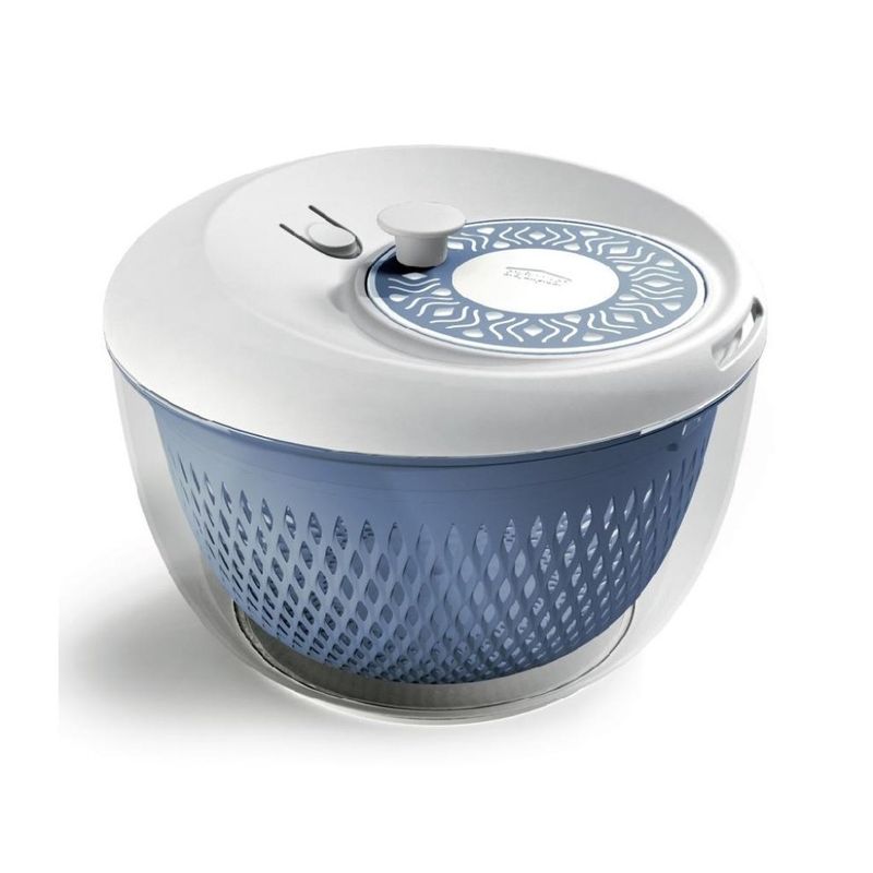 Stefanplast Tosca Centrifuga Manuale per Insalata, Blu e Bianca, 28 cm