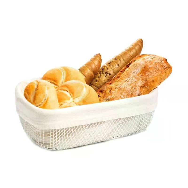 Tescoma 900829 Cestino Portapane Bianco con Rivestimento in Cotone