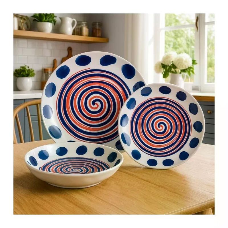 VDE TIVOLI 1996 Villa d’Este Sahara – Servizio piatti in ceramica, 18 pezzi