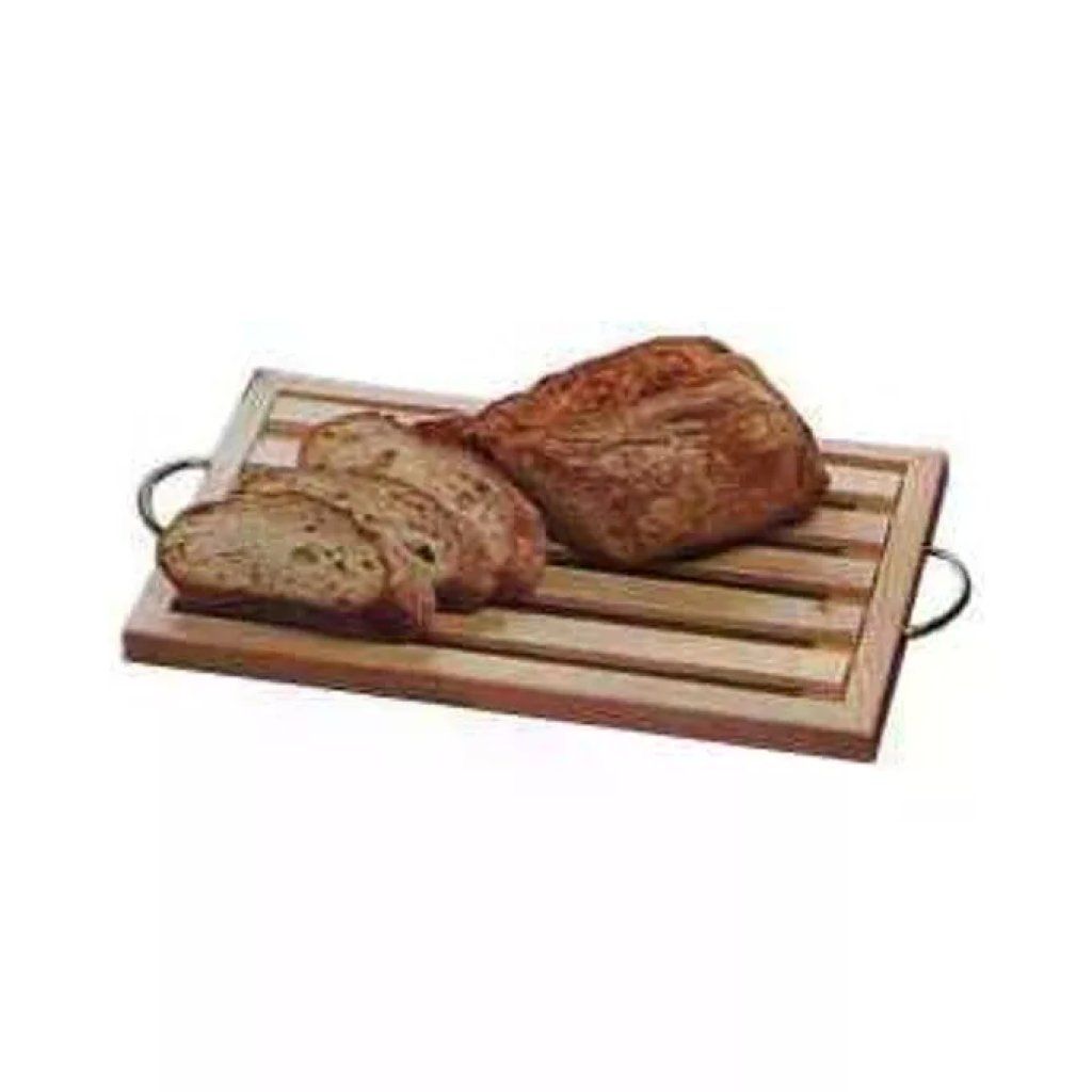 YEPPON Tagliere per Pane in Legno 38 x 23 cm con Griglia Raccoglibriciole Estraibile