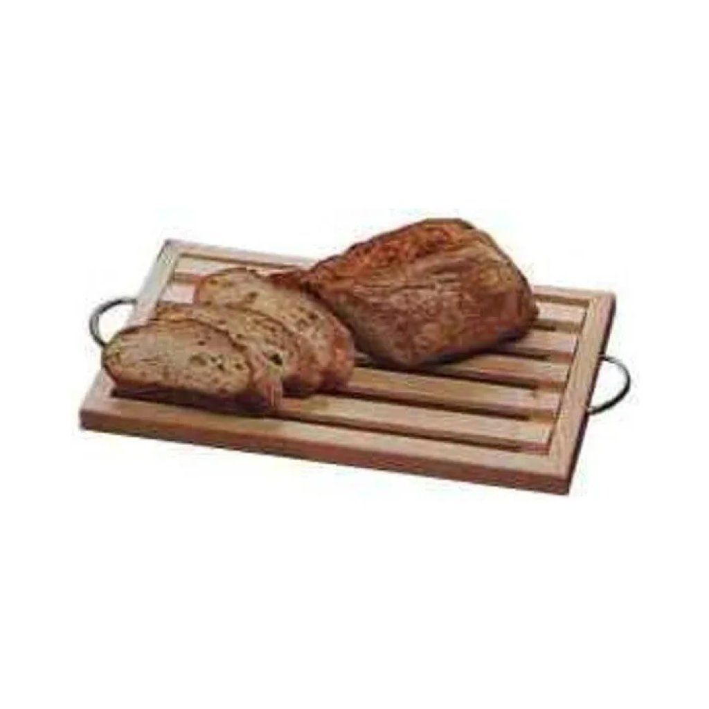 YEPPON Tagliere per Pane in Legno 38 x 23 cm con Griglia Raccoglibriciole