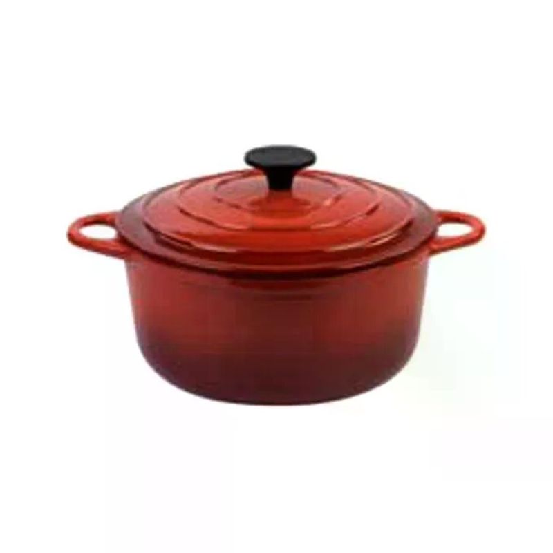 ILSA Normandie Casseruola Tonda in Ghisa Smaltata, 26 cm, Rosso Sfumato