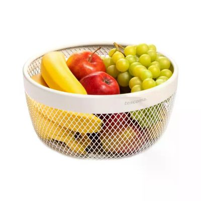 Tescoma 900828 Cestino Portafrutta in Metallo Smaltato Bianco 25 cm