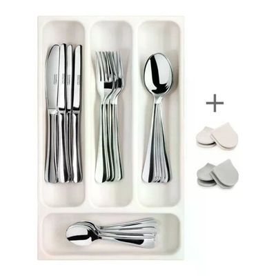 Tescoma FlexiSPACE portaposate da cassetto, 6 scomparti, 37 x 22 cm, bianco