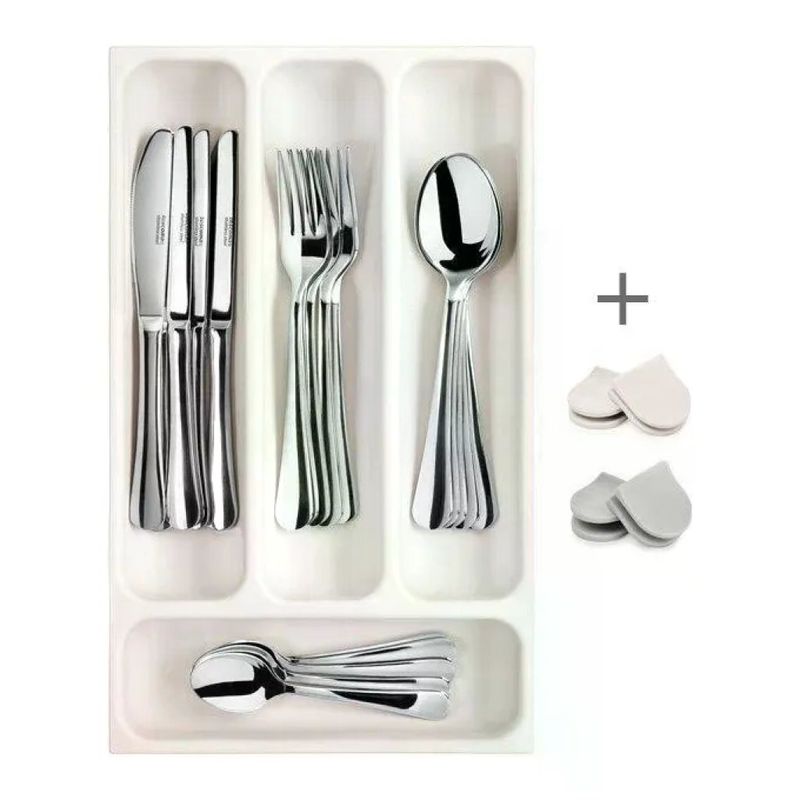 Tescoma FlexiSPACE portaposate da cassetto, 6 scomparti, 37 x 22 cm, bianco