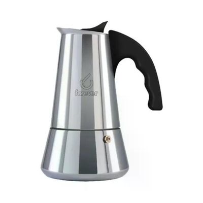 FOREVER Miss Conny 121302 Caffettiera Moka 10 Tazze, Acciaio Inox, Induzione, Nera FOREVER Miss Conny 121302 Caffettiera Moka 10 Tazze, Acciaio Inox, Induzione, Nera
