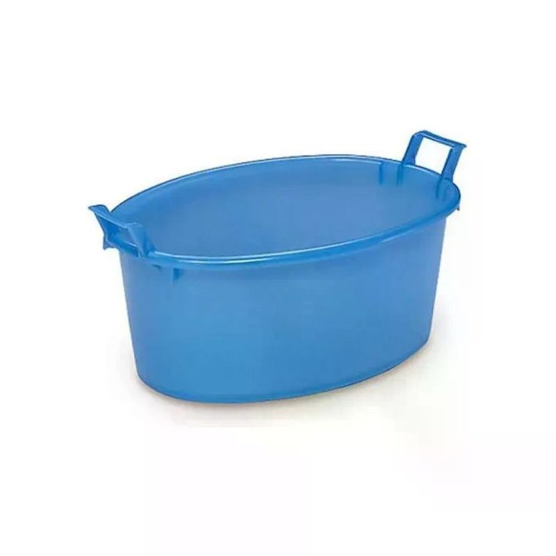 Stefanplast Bacinella Ovale 45 L con Manici, Azzurra